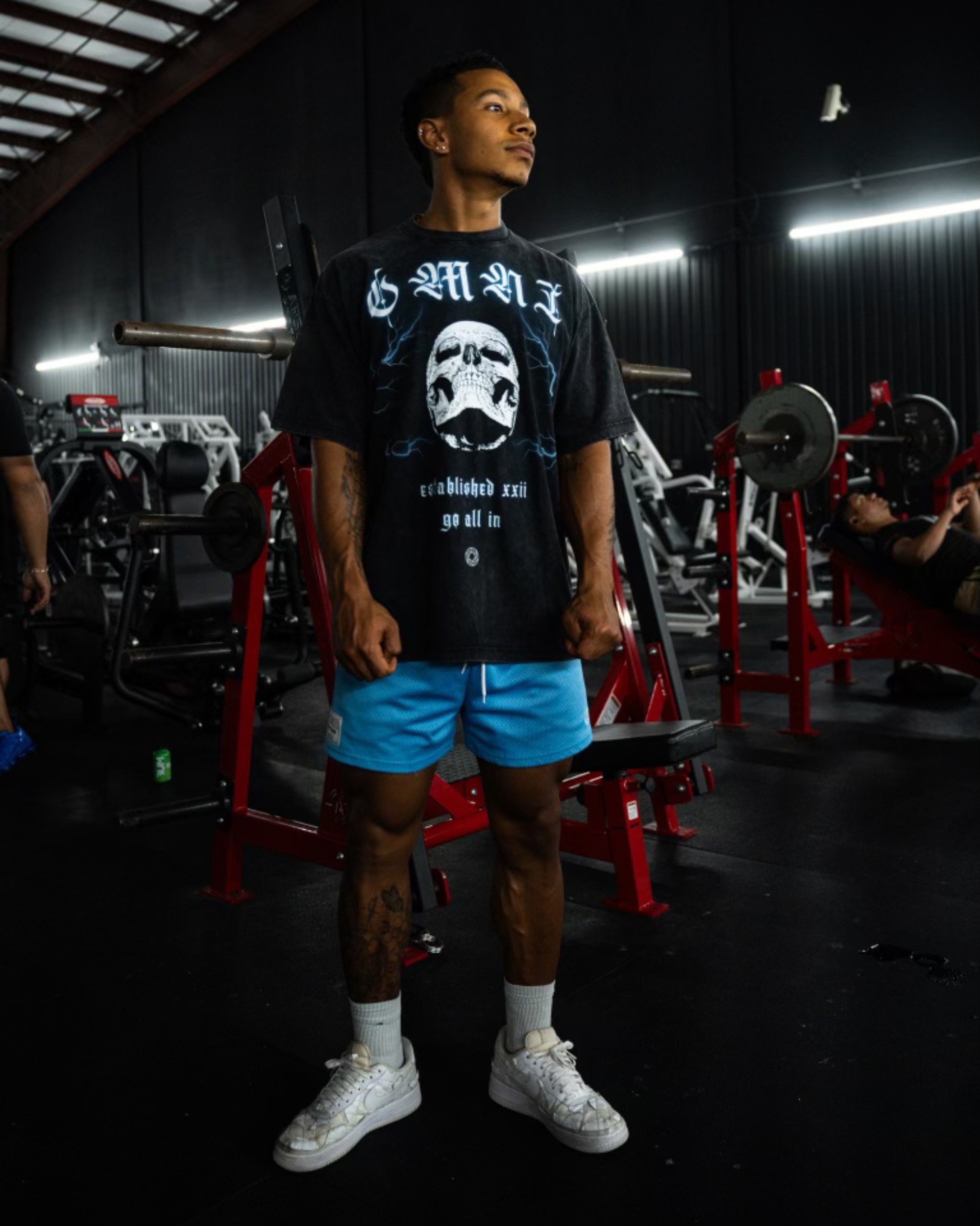 Relaxed Frayed Tee | Electric Skull