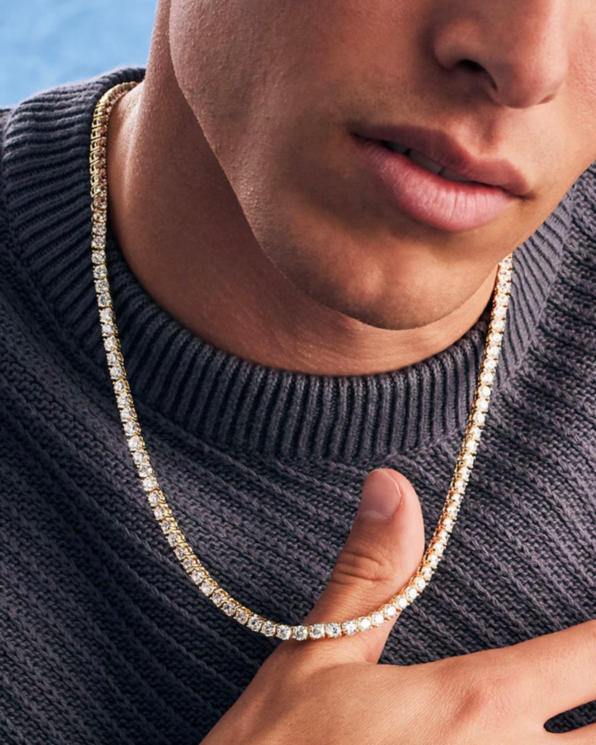 Premium Tennis Necklace | Gold