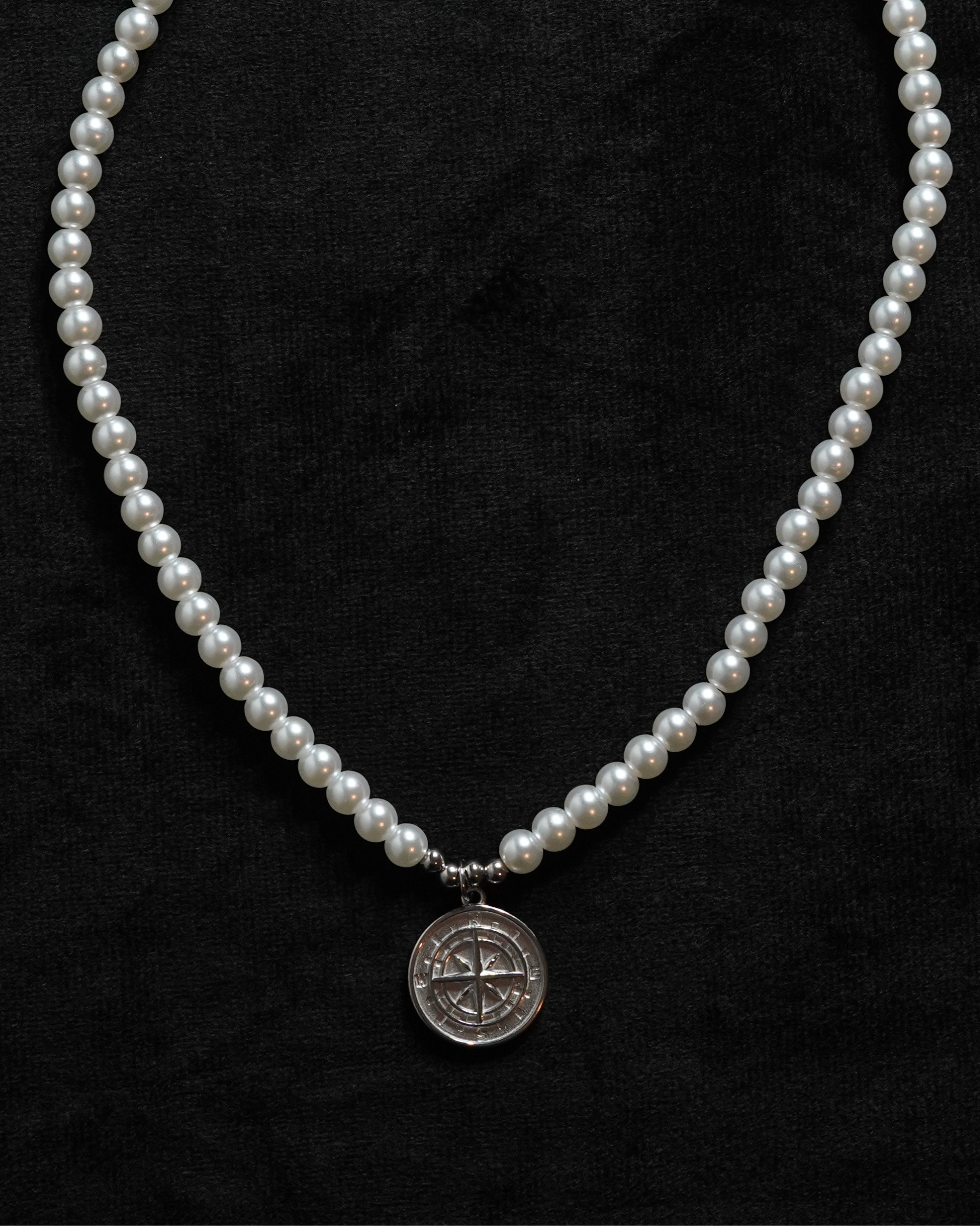 Pearl Pendant x 5mm Cuban | Compass