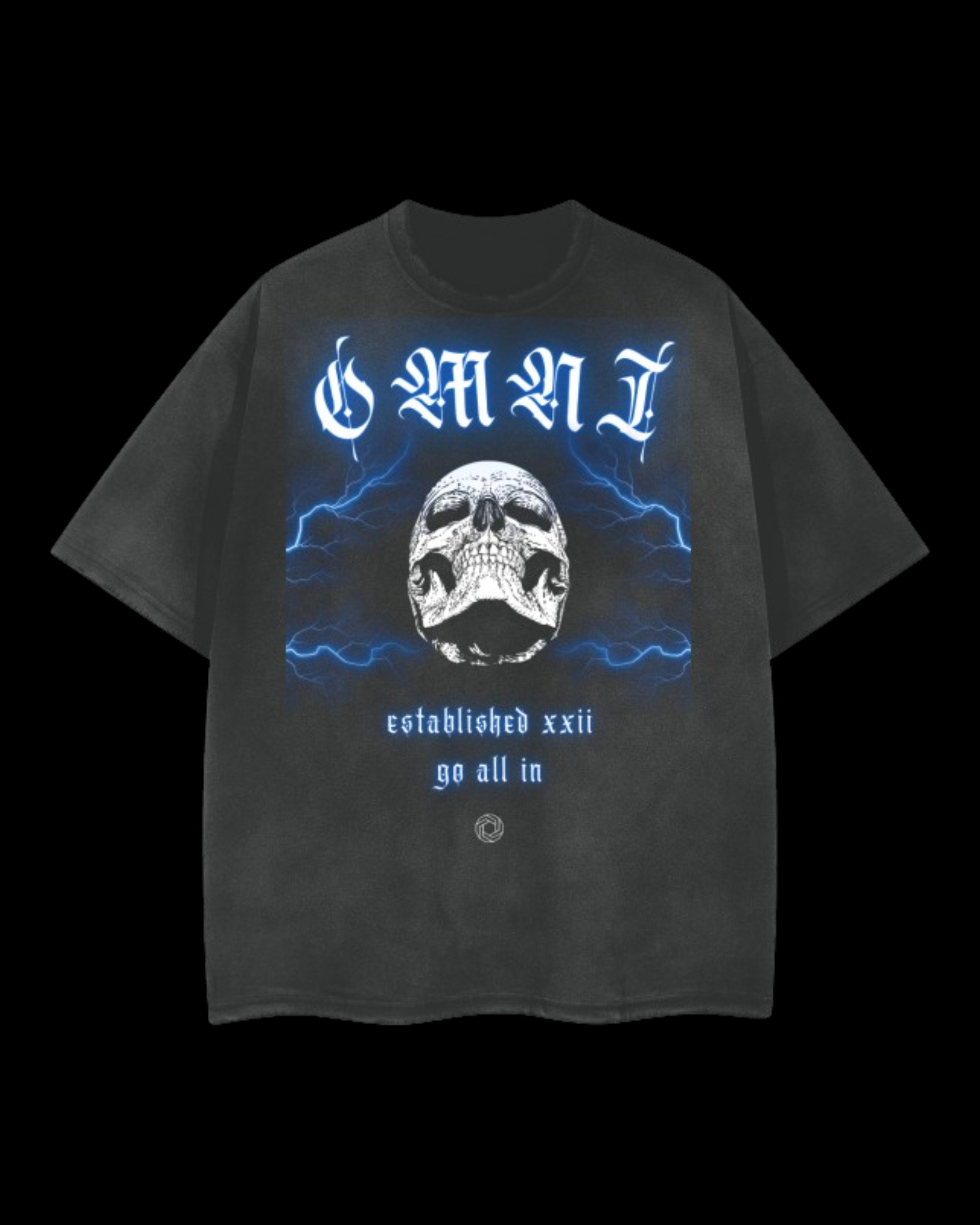 Relaxed Frayed Tee | Electric Skull