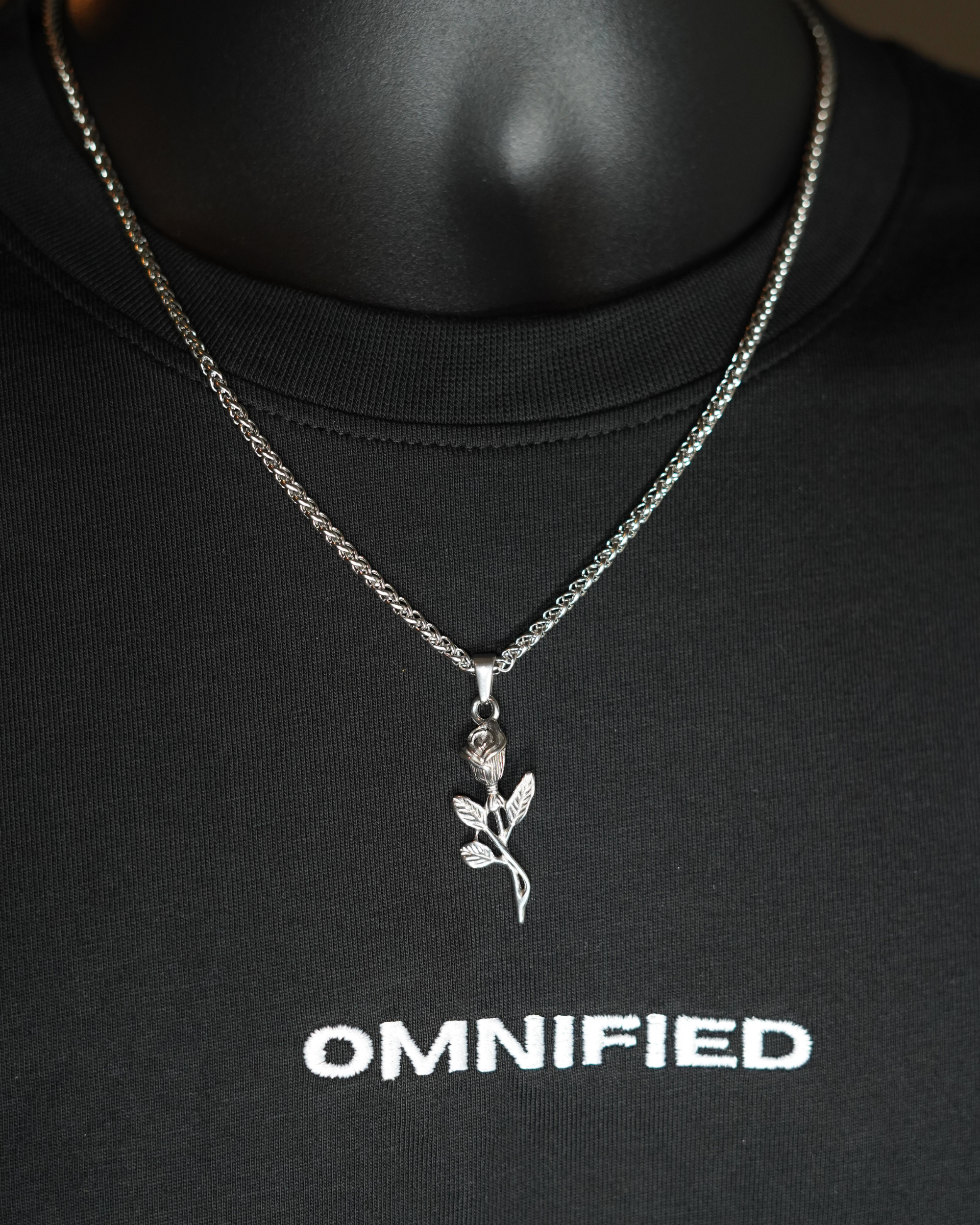 Rose Wheat + Rope 3mm | Silver