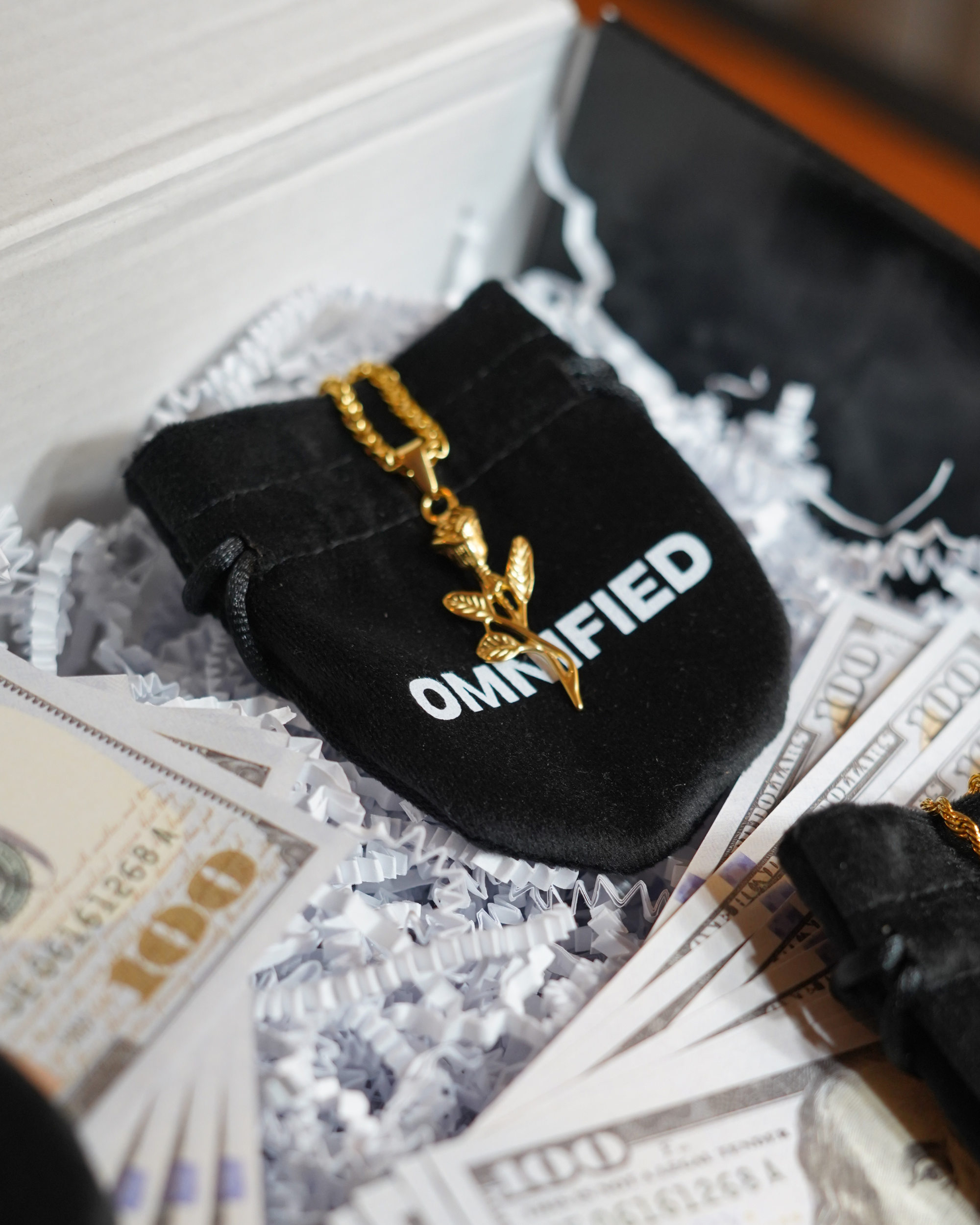 Rose Wheat + Rope 3mm | Gold
