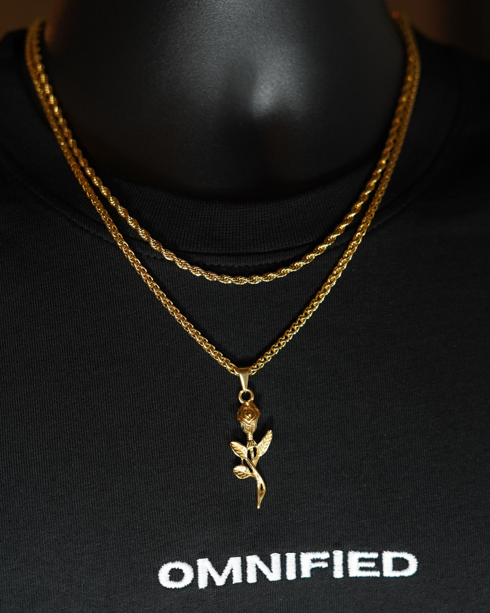 Rose Wheat + Rope 3mm | Gold