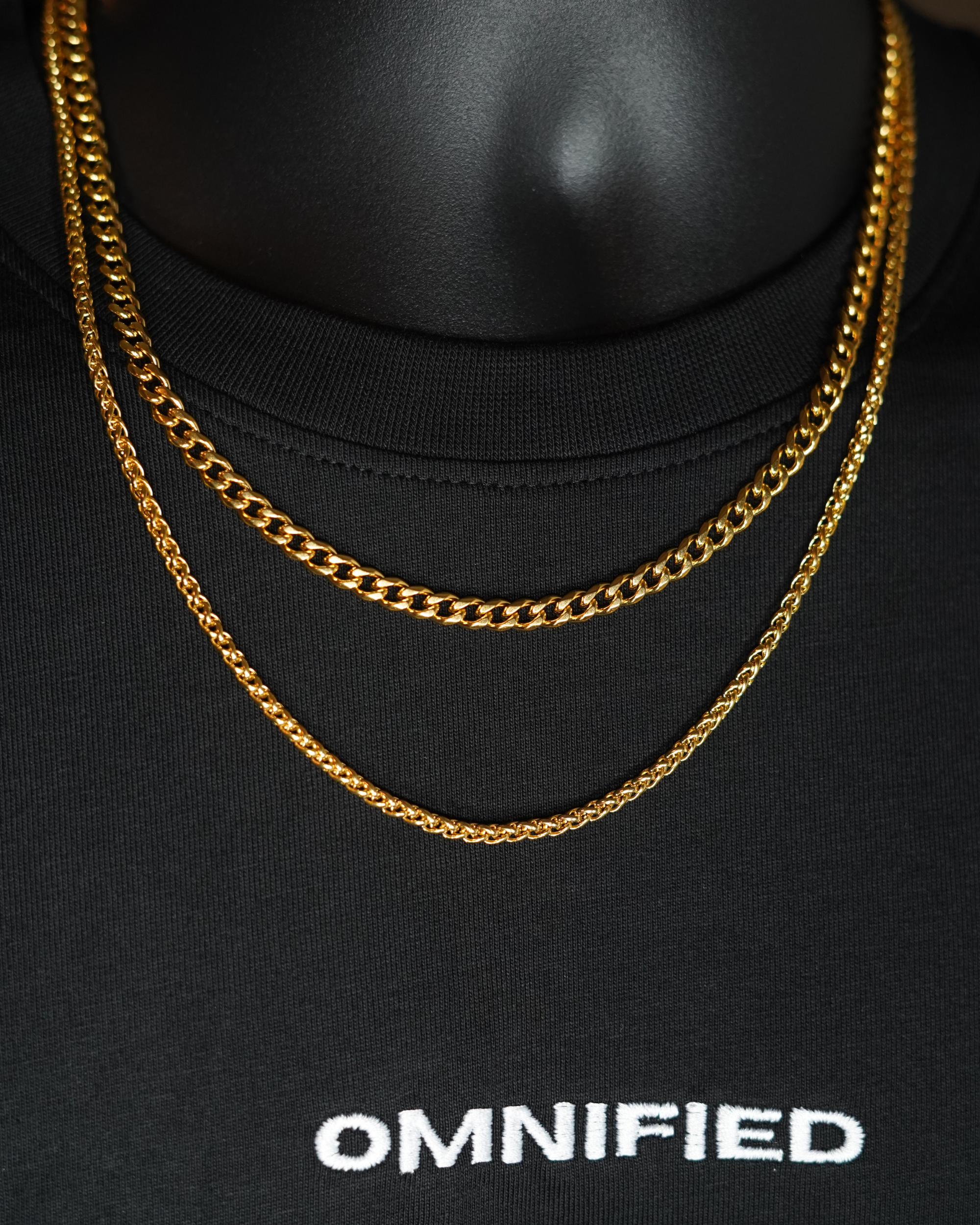 Cuban 5mm + Wheat 3mm | Gold