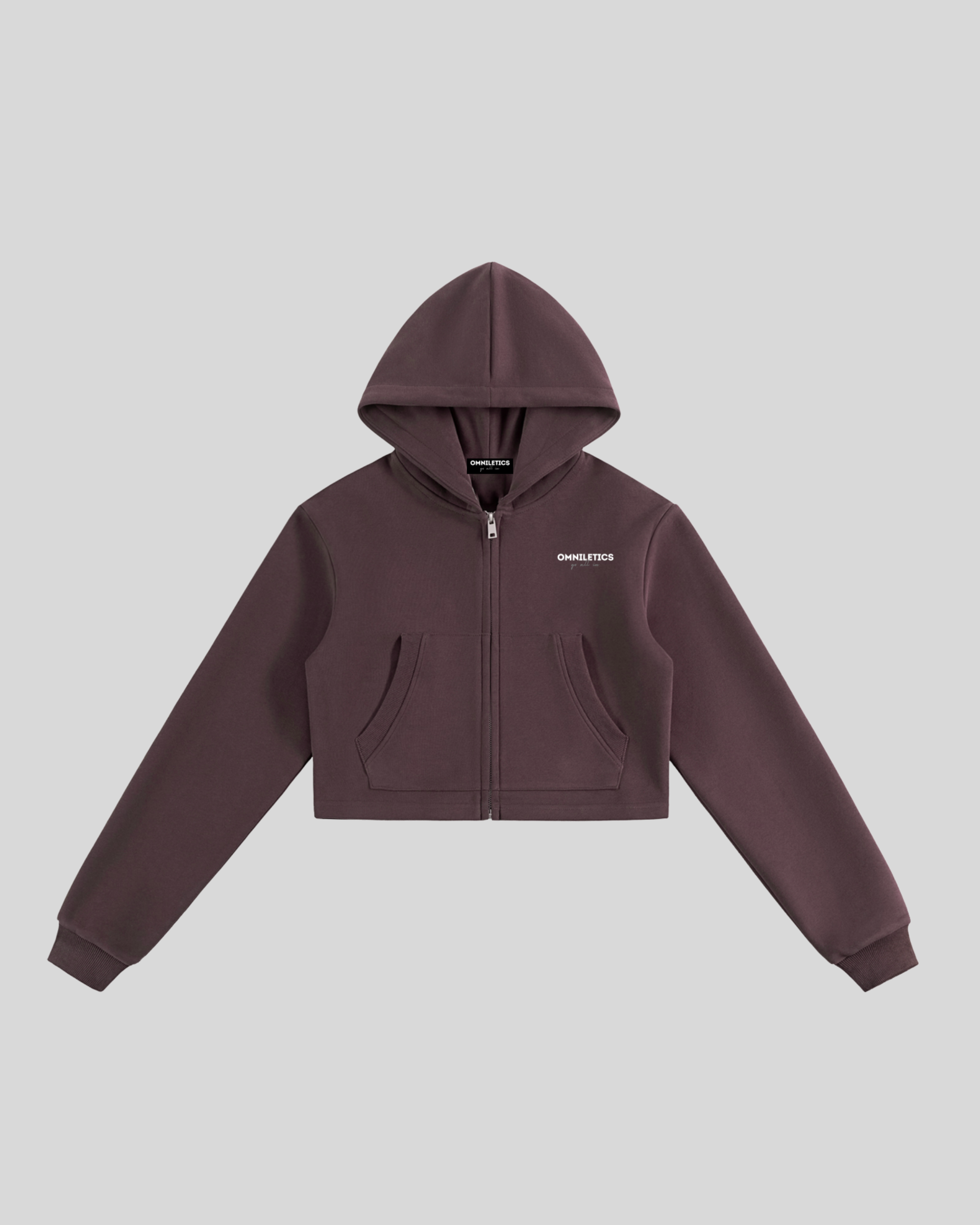 Essential Cropped Zip-Up Hoodie