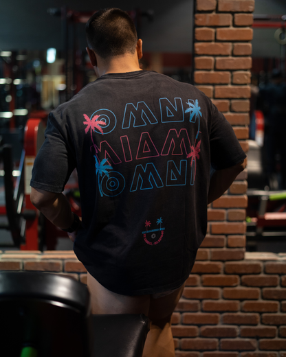 Relaxed Frayed Tee | Miami Palms