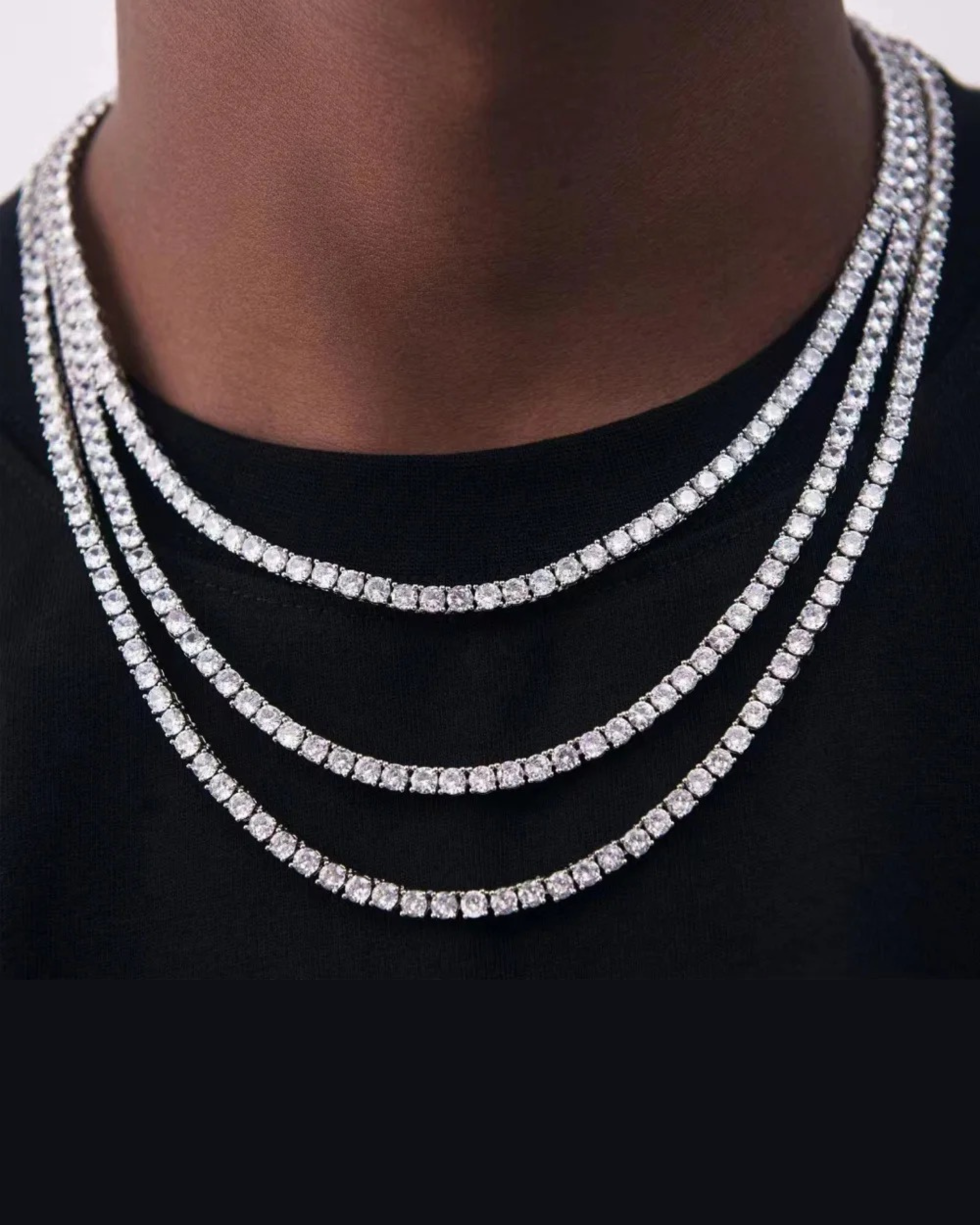 Premium Tennis Necklace | Silver