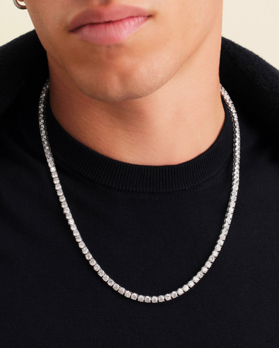 Premium Tennis Necklace | Silver