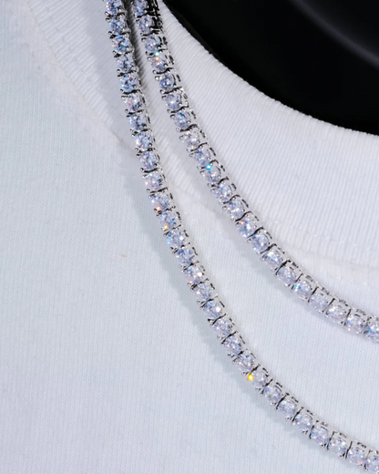 Premium Tennis Necklace | Silver