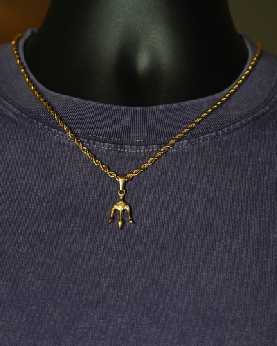 Trident Rope + Cuban 9mm  | Gold