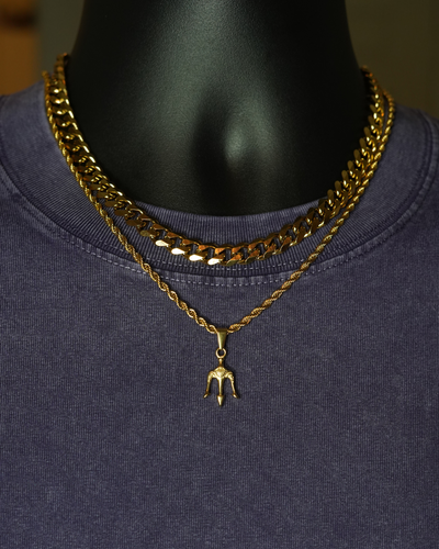 Trident Rope + Cuban 9mm  | Gold