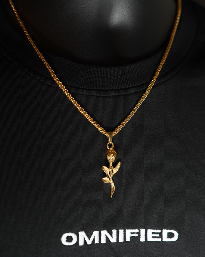 Rose Wheat + Rope 3mm  | Gold