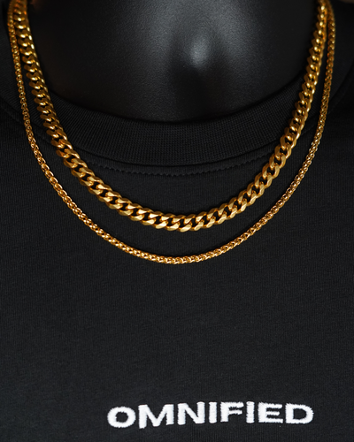 Cuban 7mm + Wheat 3mm | Gold