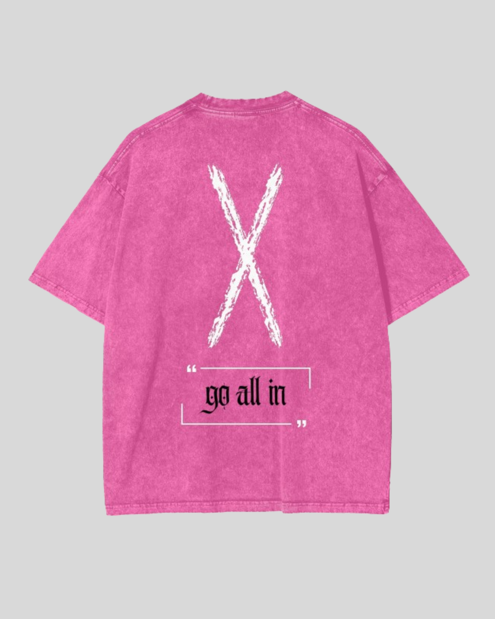 Relaxed Stonewash Tee | "X"  Pink