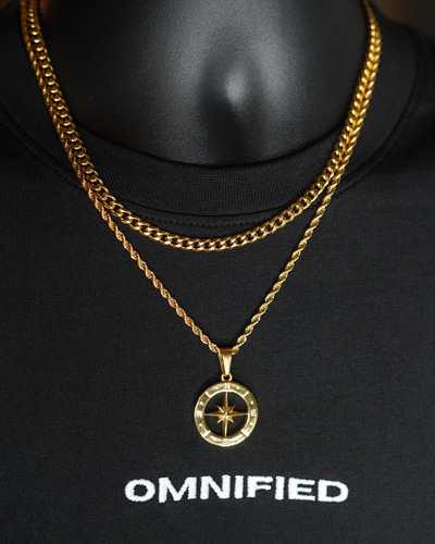 Compass Rope + Cuban 5mm  | Gold