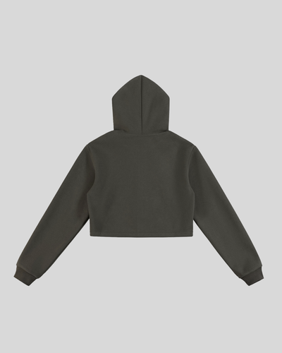 Essential Cropped Zip-Up Hoodie