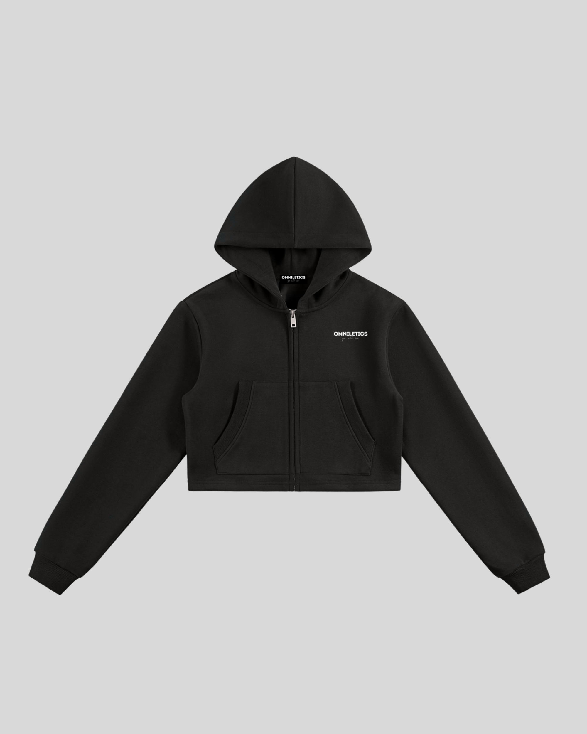 Essential Cropped Zip-Up Hoodie