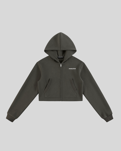 Essential Cropped Zip-Up Hoodie