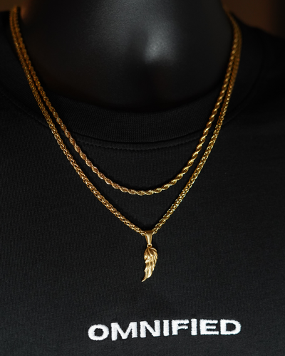 Wing Wheat + Rope 3mm  | Gold