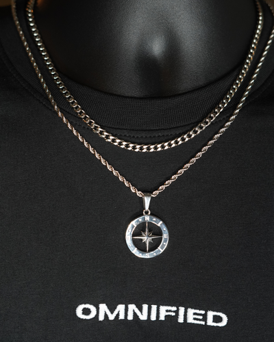 Compass Rope + Cuban 5mm  | Silver