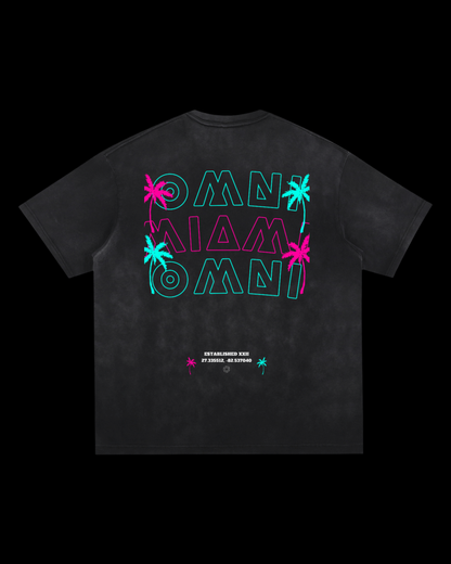 Relaxed Frayed Tee | Miami Palms