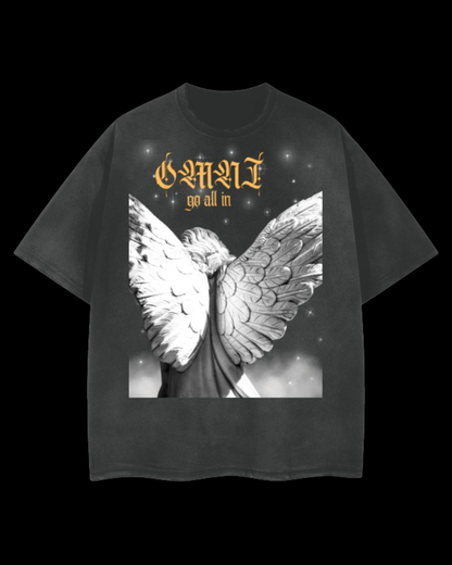 Relaxed Frayed Tee | Angel