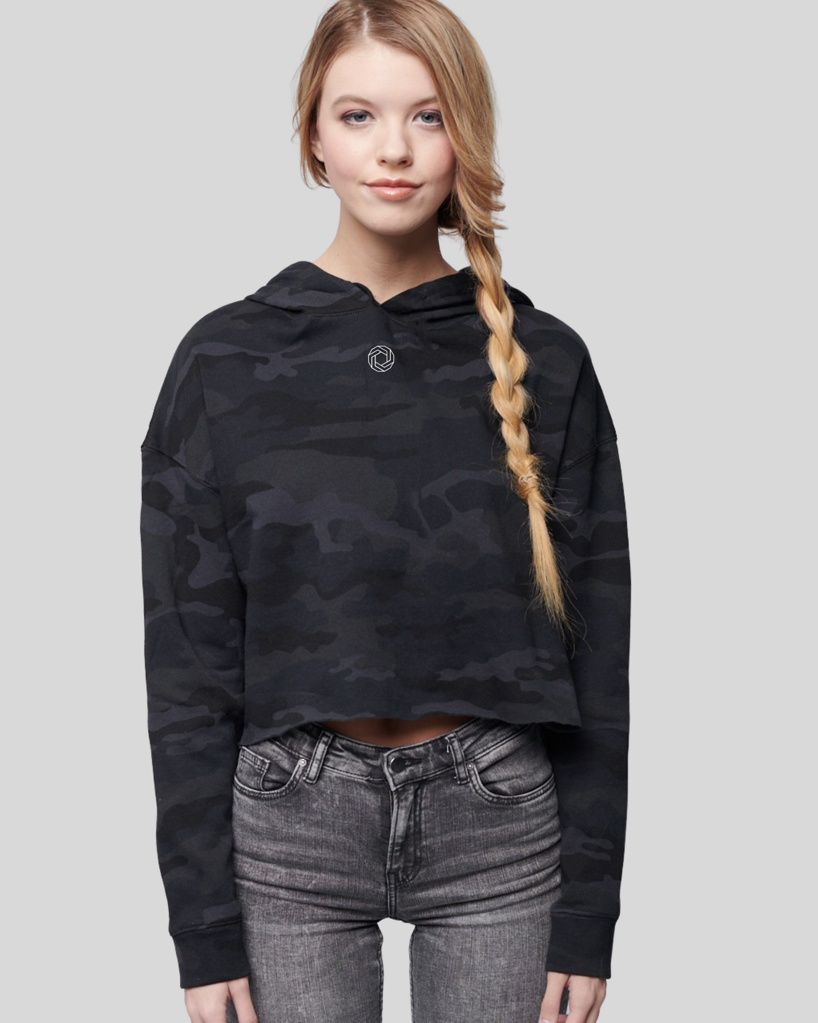 Camo crop top sales hoodie