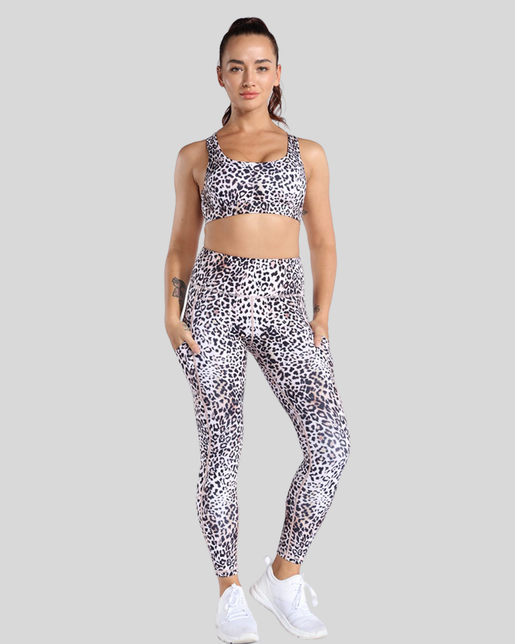 Women's Floral Cross Front Top And Mesh Detailed Leggings | Floral yoga  pants, Cross front top, Suits for women